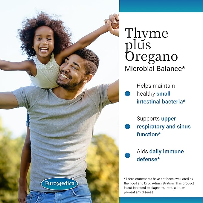 EuroMedica Thyme Plus Oregano - Immune GI Health &amp Digestive Support Supplement - Gluten-Free &amp Dairy-Free - 30 Softgels (30 Servings)