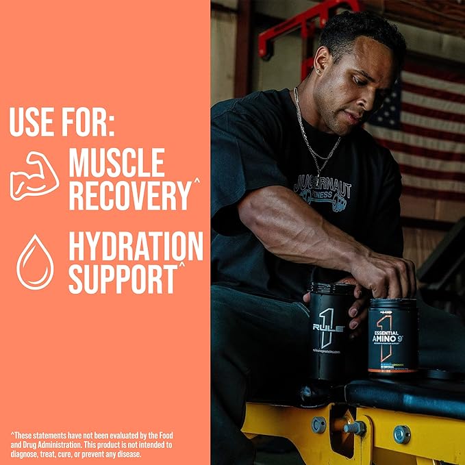 Rule 1 Proteins Essential Amino 9 – Recovery &amp Hydration Support with 7.5g of Essential Amino Acids + Electrolytes (30 Servings Blue Razz Lemonade)