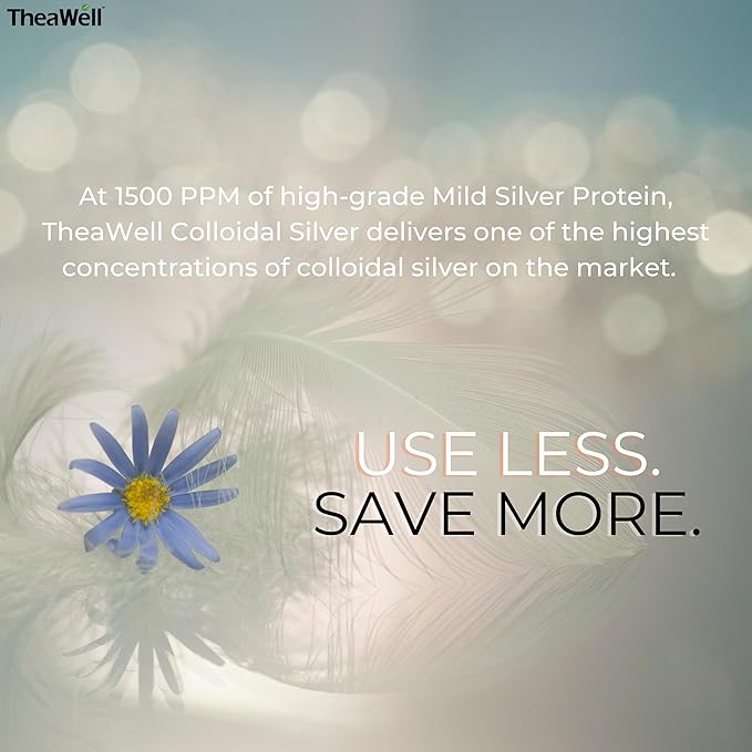 Colloidal Silver 1500 PPM Super-Strength Concentration Immune Defense High-Grade Mild Silver Protein (4.00 Fl Oz 4.00 Fl Oz) by TheaWell