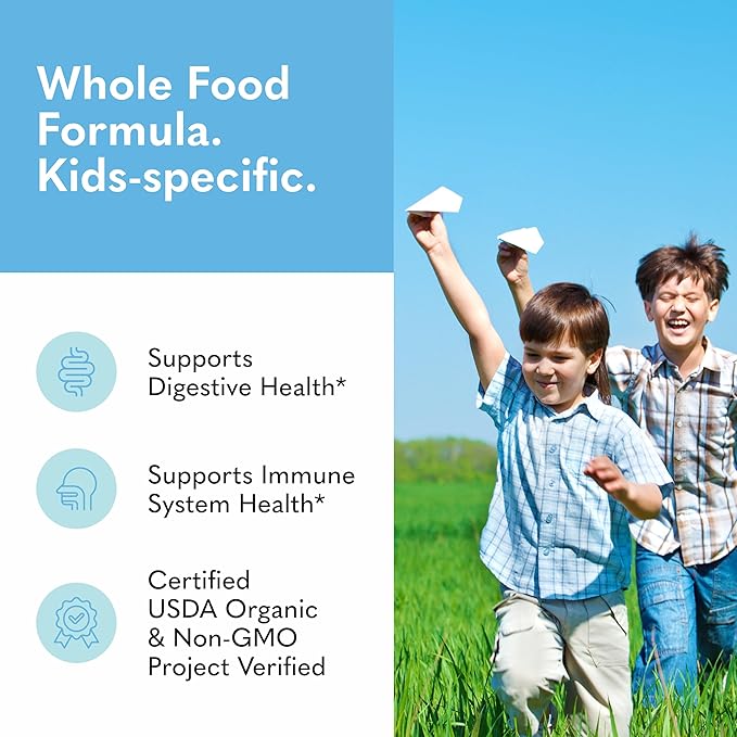 Garden of Life Raw Probiotics Kids - 5 Billion CFU - Whole Food Probiotic for Gut Health &amp Immune Support - for Children Ages 1 Year &amp Older - 60 Servings