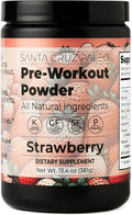 Santa Cruz Paleo Pre Workout Powder Electrolytes Magnesium Potassium Sea Salt &amp L Citrulline Caffeine &amp Sugar Free Preworkout Drink Mix for Energy &amp Hydration Strawberry Flavor 30 Se