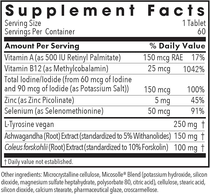 Allergy Research Group Thyroid Nutrition with Iodoral - Thyroid Support for Men &amp Women Thyroid Complex Supplement Thyroid Health Iodine - 60 Count