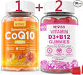 NEVISS Sugar-Free CoQ10-250mg Filled Gummies60Cts + Vegan Vitamin D3 5000IU &amp Methyl B12 1000mcg Gummies 120Cts