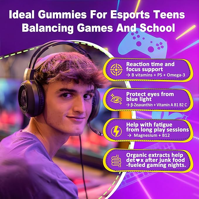 Nextdia Multivitamin Filled Gummies for Teen Boys Girls 12-17 18 19 Kids 10+ Multivitamin with Omega 3 Calcium + Magnesium + Zinc Multi-Minerals for Adolescent 10-19S Brain Bone Energy Immune