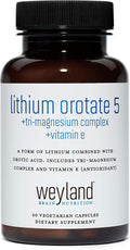 Lithium Orotate 5mg + Tri-Magnesium Threonate Taurinate Malate + Glycine + Vitamin E 60 Vegetarian Capsules