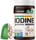 BIO KRAUTER® Iodine with Zinc and Selenium for Thyroid Support - Vegan Potassium Iodide for Antioxidant &amp Immune Support - Selenium Supplements for Women - 60 Gummies Non-GMO Apple Flavor