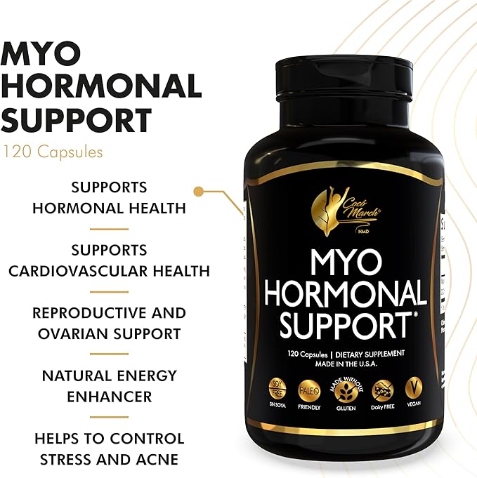 Cocó March N.M.D Myo-Inositol Hormonal Support for Women – Supports Hormone Balance &amp Menopause Wellness Energy &amp Metabolism – Gluten Free Dairy Free Vegan – 120 Capsules