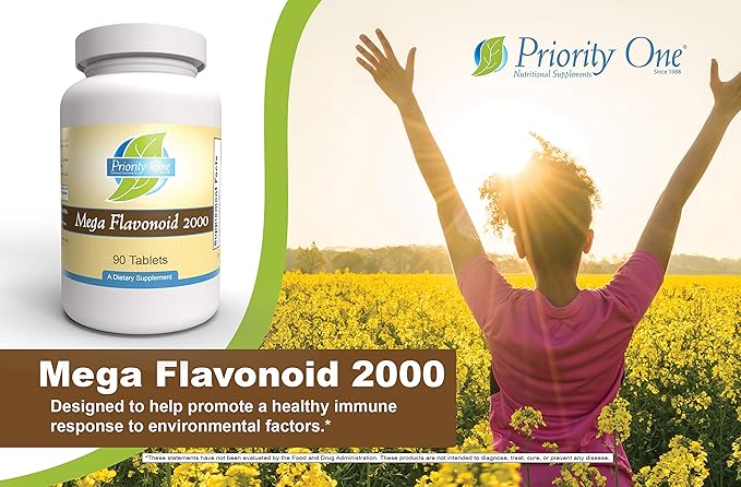 Priority One Vitamins Mega Flavonoid 2000 90 Tablets - Clinically dosed bioflavonoid Combination.