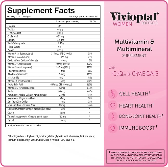 Vivioptal Women Multivitamin &amp Multimineral Supplement 90 Capsules