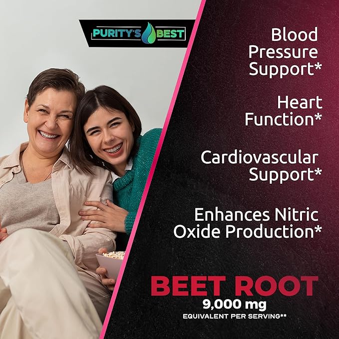 Purity's Best Beet Root Capsules 140 Veggie Pills Supports Blood Circulation - Helps Nitric Oxide Production Beet Root Extract Pure Non-GMO