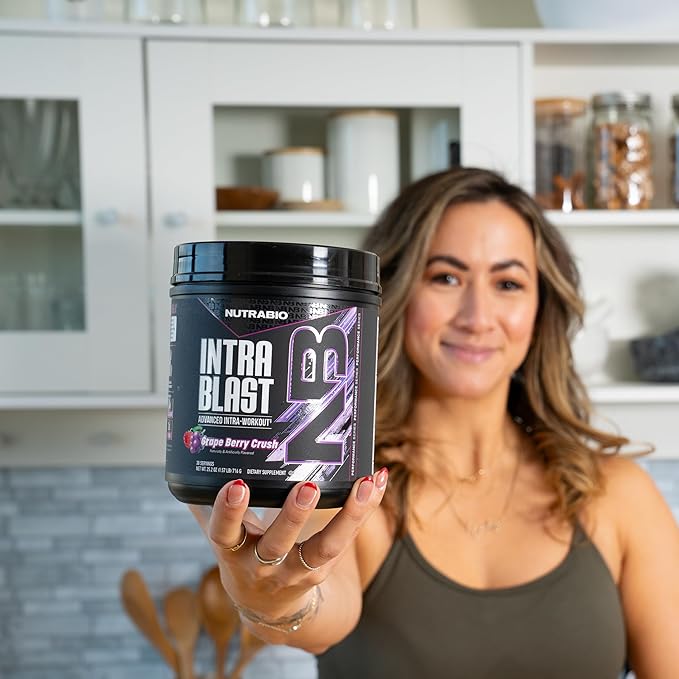 NutraBio Intra Blast Bcaa Powder Amino Acid Supplement Electrolyte &amp Hydration Blend Intra Pre Workout &amp Muscle Recovery 20g Eaa Amino Acids Powder 5g Glutamine- Grape Berry Crush 30 Ser