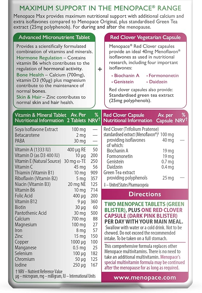 Menopace by Vitabiotics Max Capsules &amp Tablets x 84