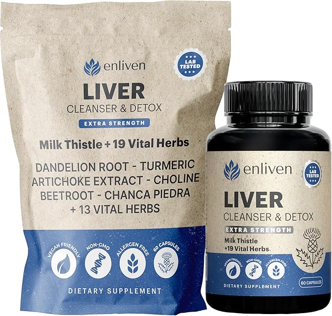 Tinnitus &amp Liver Support Supplement | Formula for Ringing Ears Focus Detox &amp Digestion | Bioflavonoids Milk Thistle &amp B12| Supports Auditory &amp Liver Health | 60 Capsules flavonoid E
