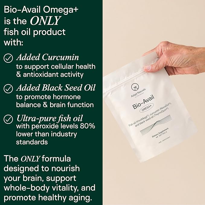 Adapt Naturals Daily Essentials Bundle – Bio-Avail Omega+ Fish Oil with Curcumin &amp Black Seed &amp Bio-Avail Multivitamin for Men &amp Women – 30-Day Supply