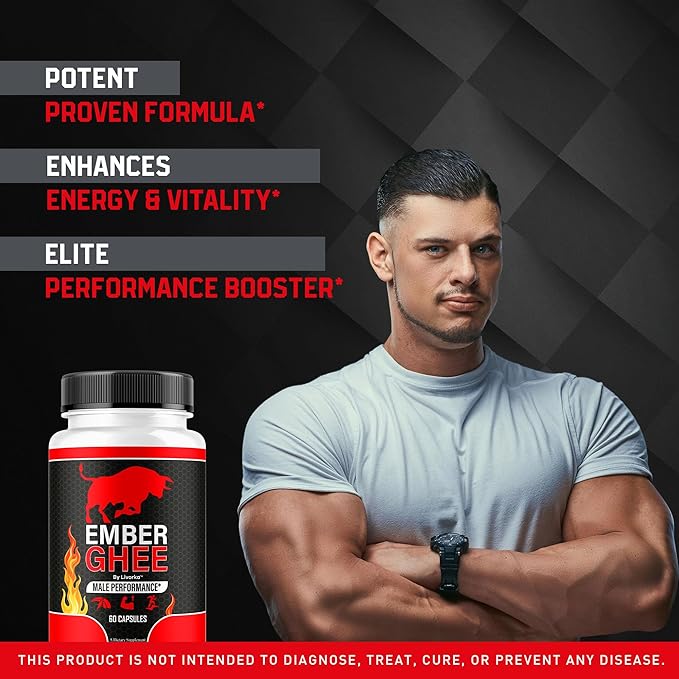 (2 Pack) Ember Ghee Pills for Men - Official Ember Ghee Supplement Suppport Capsules Premium All Natural EmberGhee Maximum Strenght Multivitamin Pills Advanced Formula 120 Capsules for 2 Months