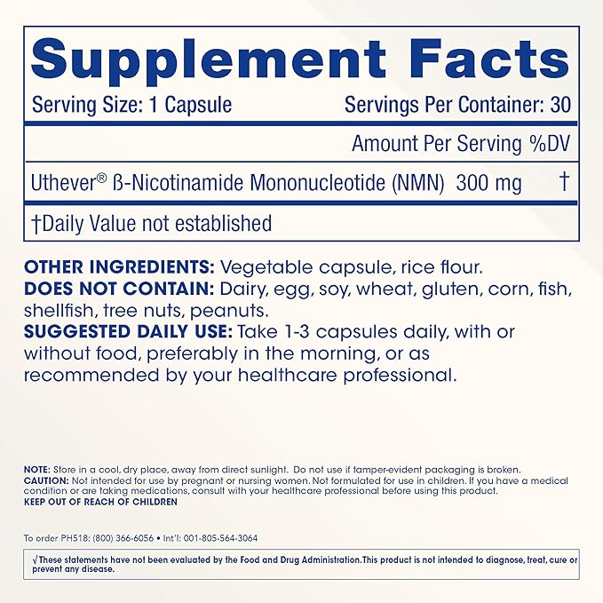 ProHealth NMN Pro 300 (30 Capsules 3 Pack) Clinically Studied Uthever® NMN. NAD+ Precursor for Cellular Energy Mitochondrial Support &amp Healthy Aging. USA Manufactured Triple Lab-Tested