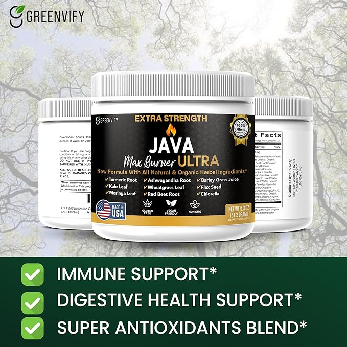 Java Max Burner Ultra Extra Strength Natural &amp Organic Herbal Ingredients 5.3 oz (5)