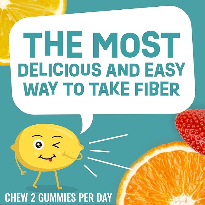 Fiber Advance Gummies | 100% Plant Based Fiber Supplement for Digestive Health | Chicory Root Inulin Prebiotic Gummies | Gluten Free Vegetarian &amp Non-GMO (Kids 3-Pack)