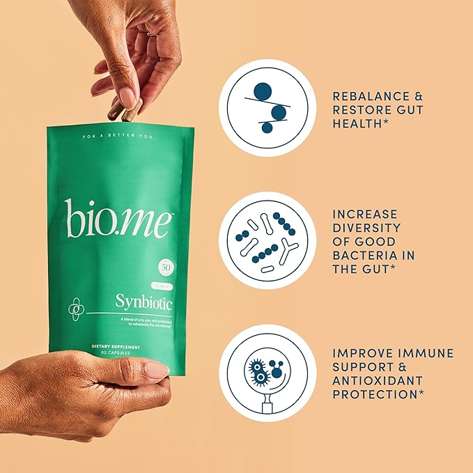 Bio.me Daily Prebiotic Fiber &amp Synbiotic Bundle - Fiber Powder for Digestive Health &amp Bloating - Pre Pro Postbiotic for Gut Health &amp Immune Support Non-GMO Gluten Free - 30 Servings 6