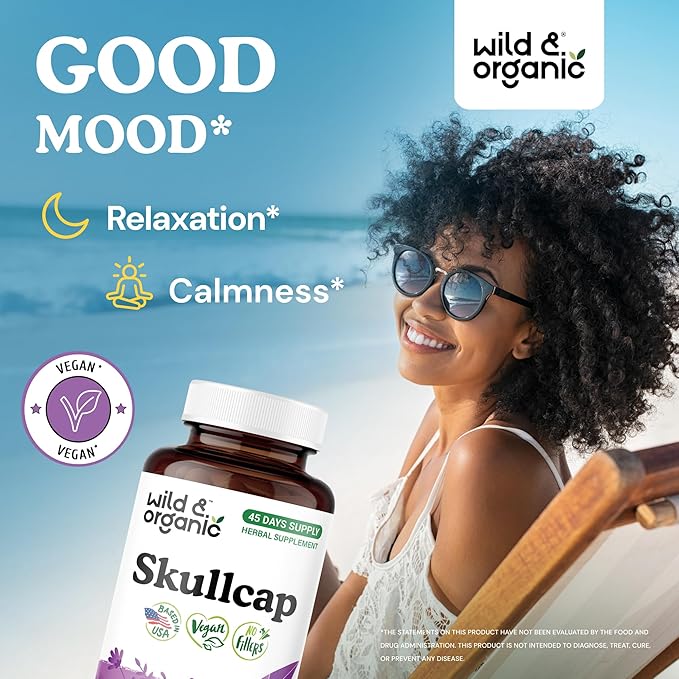 Wild &amp Organic Skullcap 90 Capsules &amp Passion Flower 90 Capsules