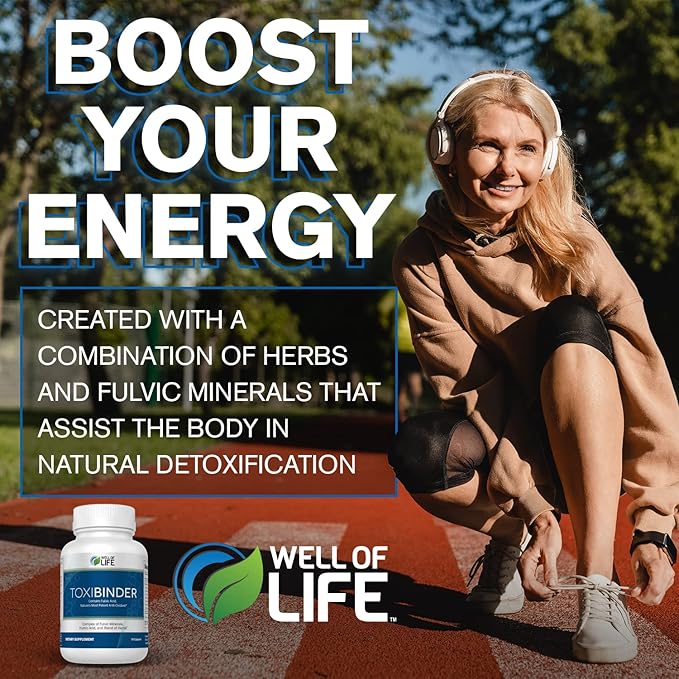 Well of Life Revitalize with Our Detox &amp Repair Complex ToxiBinder 90Vcap Vegan Non-GMO Blend of Humic &amp Fulvic Acids for Enhanced Energy Better Gut &amp Joint Health Hydration and Superi