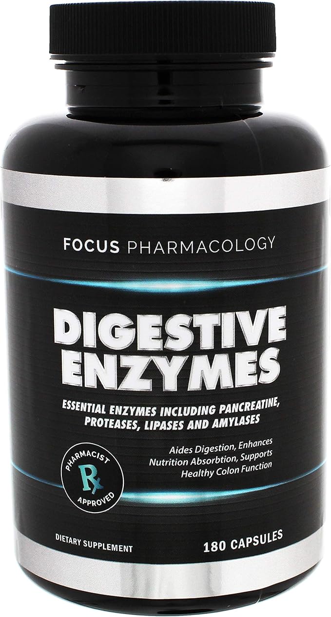 Digestive Enzymes and Probiotics Blend - 180 Ct Protease Lipase Lactase Galactosidase Acidophilus Casei Plantarum