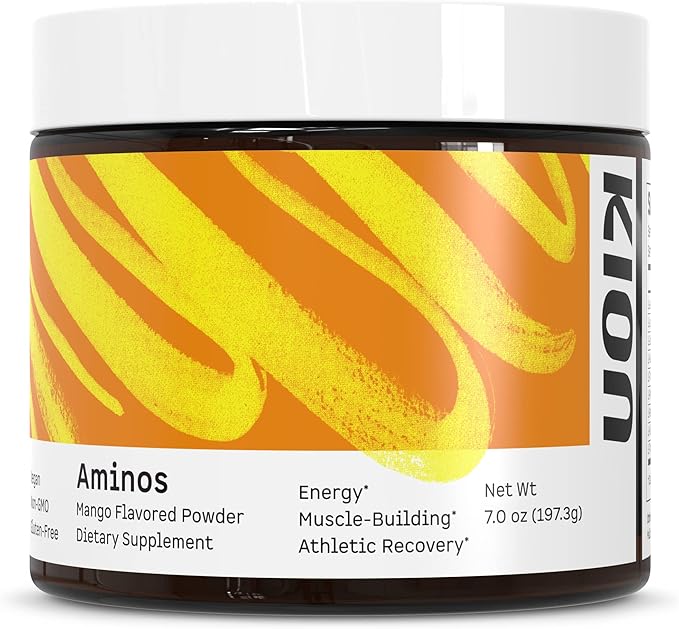 Kion Aminos Essential Amino Acids Powder - Amino Acid Nutritional Supplements Aminos Powder Essential Amino Energy No Caffeine EAAs Amino Acids Powder BCAA EAA - 30 Servings Mango