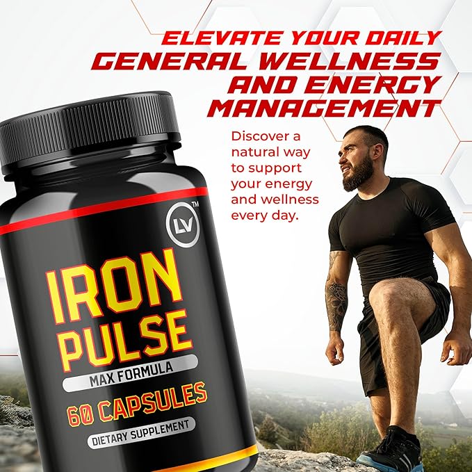 LIVORKA (3 Pack) IronPulse Capsules Iron Pulse Capsules Max Formula IronPulse Max Support Capsules Iron Pulse Pills IronPulse Pills Iron Pulse Support Pills 180 Capsules for 3 Months