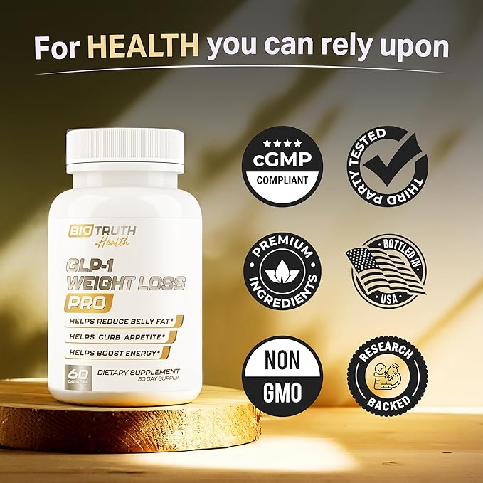 GLP-1 Weight Loss Pro - Fat Burner &amp Appetite Suppressant Weight Loss Pills for Women &amp Men - Helps Lose Weight Burn Calories &amp Increase Energy | 3rd Party Tested Formula - 60 Capsules fo