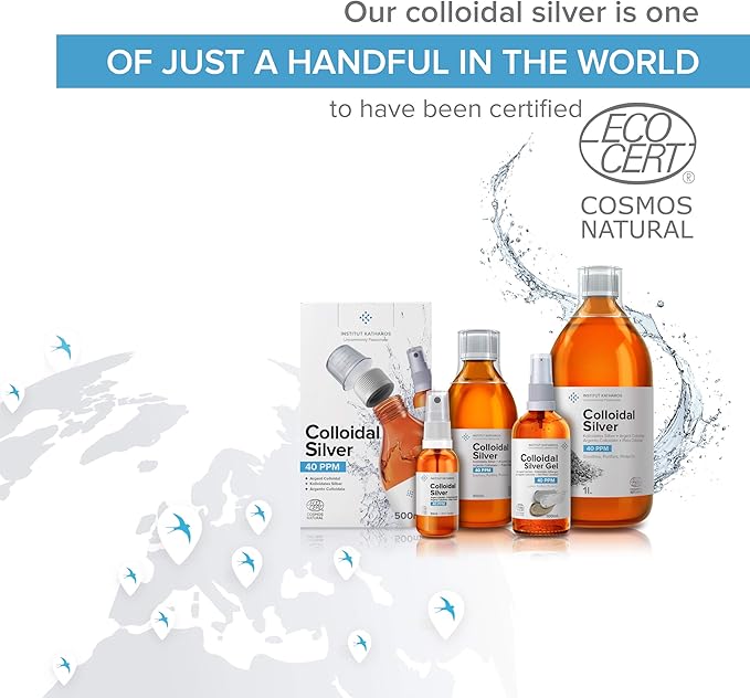 Colloidal Silver Liquid 10 fl oz &amp Spray to Fill ● Bioactive Hydrosol Silver Water ● Natural Immune Support Nano Sol Supplement Solution ● Ionic Minerals 40 PPM ● Organic Structured Plata Coloidal