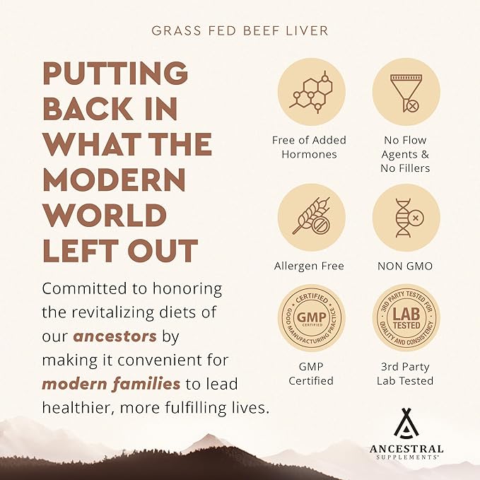 Ancestral Supplements Beef Liver &amp Mofo Bundle for Men – Supports Energy Strength Hormone Health &amp Vitality – Grass Fed Pasture Raised Beef Organ Multivitamin with Targeted Nutrients