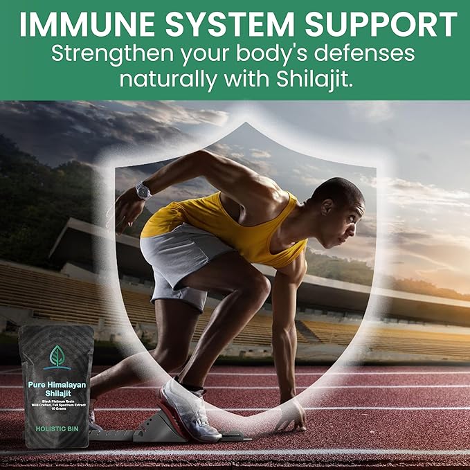 Holistic Bin Shilajit Resin - Himalayan Fulvic &amp Trace - Black Platinum Resin - Shilajit Extract - Mix Into Liquids - Serving Spoon Included - 10g
