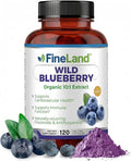 FineLand Wild Blueberry Extract Rich in Flavonoids &amp Anthocyanins Antioxidant Support for Brain &amp Heart Health 4-Month Supply 120 Vegan Capsules Non-GMO Made in USA