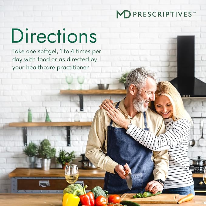 MD Prescriptives Omega MD Supplement - 500 EPA &amp 250 DHA Omega 3 Fish Oil - Supports Brain Health &amp Joints* - No Fishy Smell - 60 Softgels