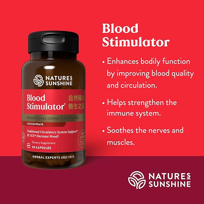 Nature's Sunshine Blood Stimulator TCM Concentrate 30 Capsules | Contains 18 Chinese Herbs That Support Blood Liver Glands and Circulation