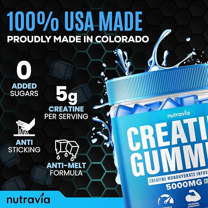 Creatine Gummies Infused with 5g Creatine Monohydrate for Men and Women Strength Endurance Muscle Instantized Creatine Micronized Clean HCL Balanced Creatina Monohidratada en Polvo (90 Gummies)