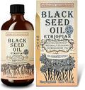 Ethiopian Black Seed Oil 8oz – Cold Pressed Nigella Sativa | High Thymoquinone 3.45% Black Cumin Seed Oil | 100% Pure Unrefined Liquid | Immune Skin Hair &amp Digestive Support | Glass Bottle