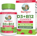MaryRuth Organics Vegan Vitamin D3 + Vitamin B12 Gummies | 2 Month Supply | Supports Bone Health | Immune Support Supplement | Energy Supplements | Methyl B12 Vegan Non-GMO Gluten Free | 60 Servings