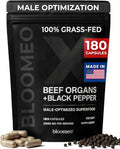 Beef Organ Supplement for Men | 100% Grass Fed Beef Liver Capsules with Bull Testicle Prostate Bone Marrow &amp More X: Ancestral Superfoods for Vital Energy Immunity &amp Men’s Health 180 ct