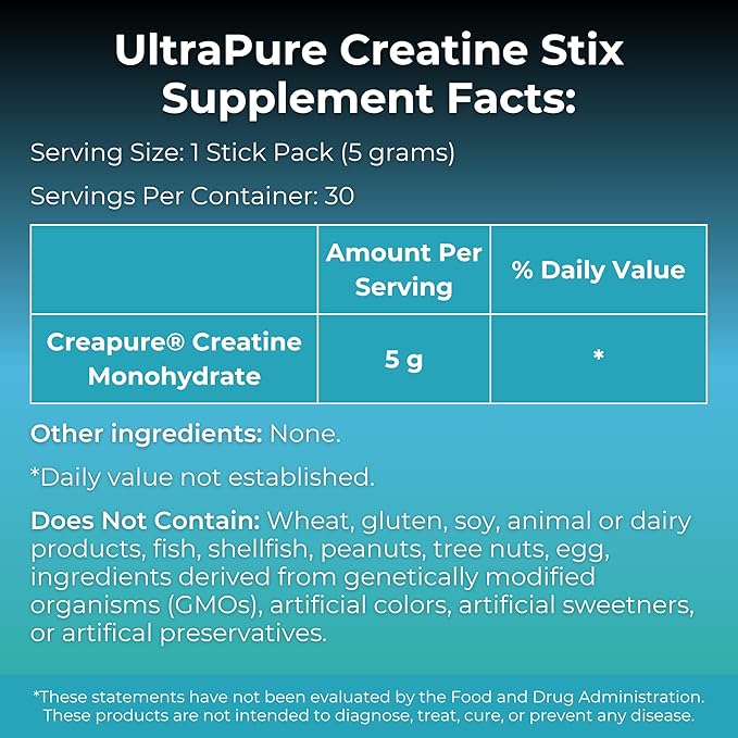 MYOXCIENCE Creapure® Creatine Stix | 5 Grams of German Creatine Monohydrate Per Stick Pack | Supports Muscle Performance Lean Body Mass &amp Cognition | 30 Single Serve Stix
