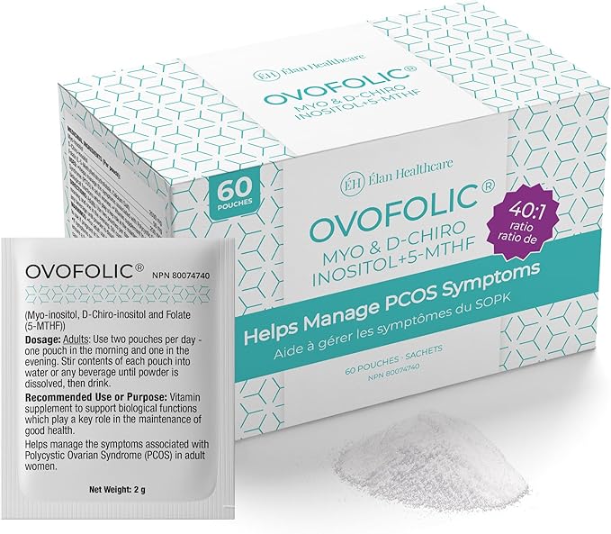 Inositol Supplement - Myo-Inositol and D-Chiro Inositol Plus Active Folate- Ideal 40:1 Ratio - Hormone Balance &amp Healthy Ovarian Support for Women- 60 sachets (60)