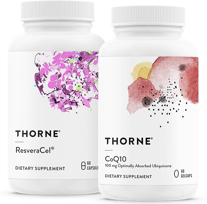 THORNE - Cellular Health Bundle - CoQ10 &amp NiaCel 400 - Support Energy Cellular Defense &amp Healthy Aging - 30 to 60 Servings