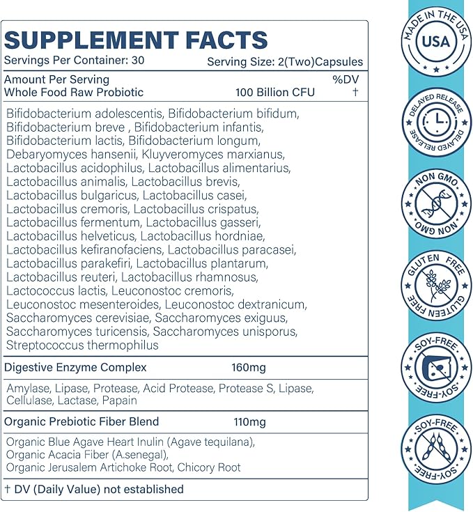 Raw Probiotics for Women &amp Men (100 Billion CFU 35 Strains) + Molecular Hydrogen (H2) Tablets with Magnesium (12 PPM) for Daily Digestive Immune &amp Cellular Support