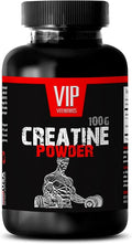VIP VITAMINS Muscle Mass Supplements for Men - CREATINE Powder 100G - creatine monohydrate - 1 Bottle (100G Powder)