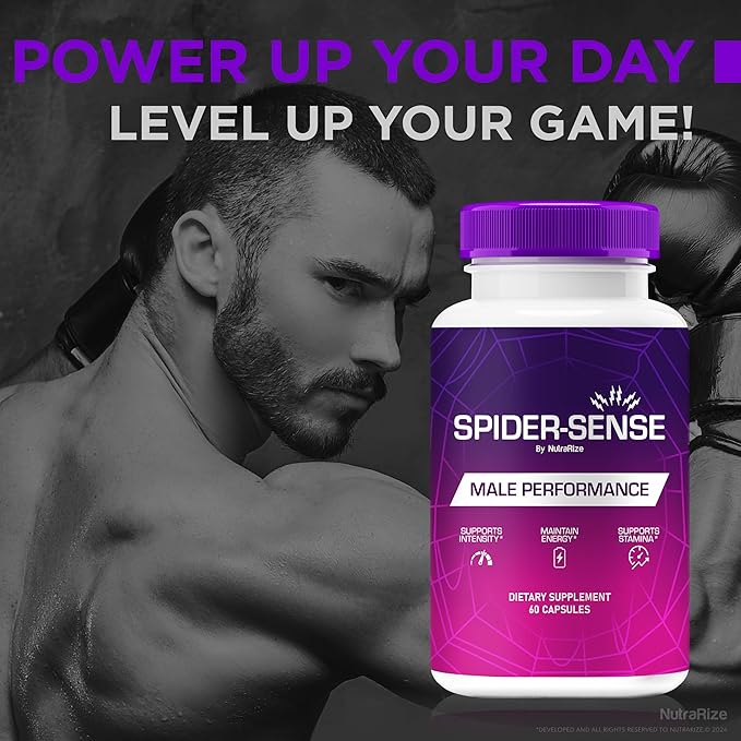 NutraRize (2 Pack) Spider-Sense Pills Official Spider Sense for Men with Premium Ingredients to Help Fuel Energy Stamina &amp Confidence Natural SpiderSense Male Formula Review (120 Capsules)