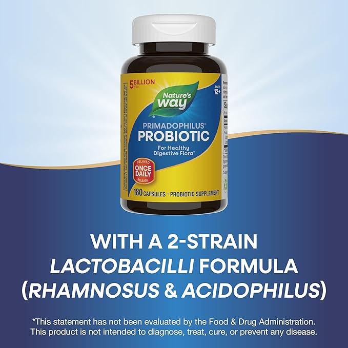 Nature's Way Primadophilus Original 5 Billion CFU 180 Capsules (2 Pack)