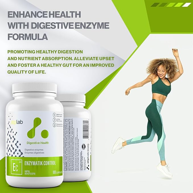 ATP LAB - Enzymatik Control 180 Capsules 90-Day Supply - Enhances Appetite and Supports Digestion - Contains Digestive Enzymes - Prevent Nausea and Increase Bile Flow