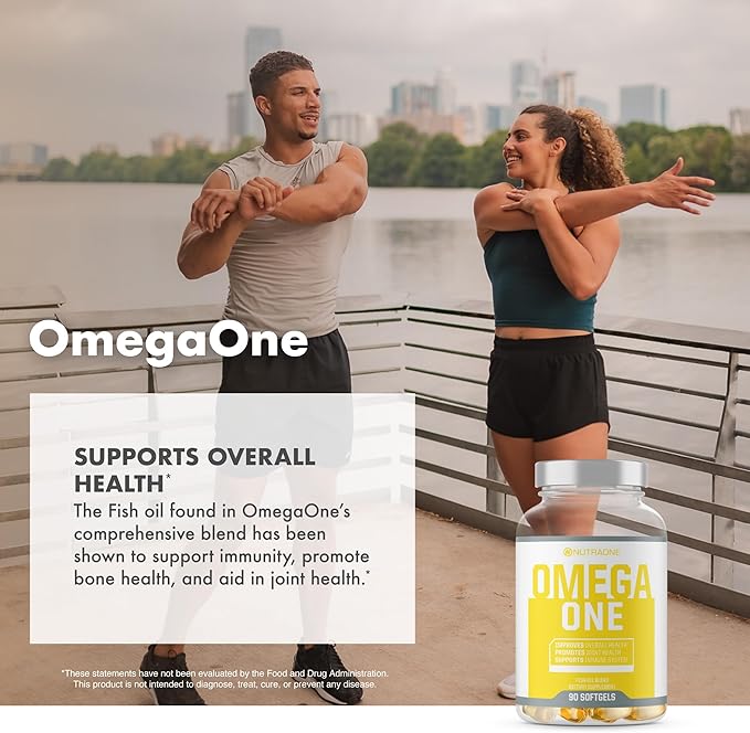 NutraOne OmegaOne Omega-3 Fish Oil Supplement (90 500mg Fish Oil Pills)