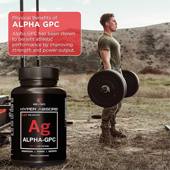Alpha GPC Supplement &amp BioPerine for Hyper Absorption - 120 Count Alpha-GPC 600mg per Serving - Nootropics for Memory Focus Energy &amp Drive - Choline Supplements to Boost Acetylcholine Mad