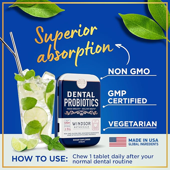 WINDSOR BOTANICALS Lactobacillus Salivarius Probiotic and Dental Probiotics Oral Health Bundle